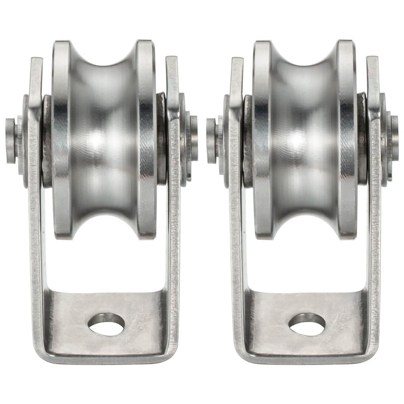 KCNOFNC Cable Pulley Wheel for Rope with Ball Bearing, Smooth No Noise, Wall Mounted Ceiling Fixed Wire Pulley for Pulley System Lifting, DIY Home Gym, Winch, 2 Pack - Image 1